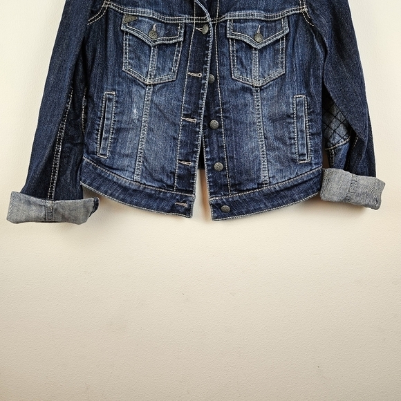Silver Jeans Trucker denim Jacket Size M slightly Distressed - Picture 2 of 7